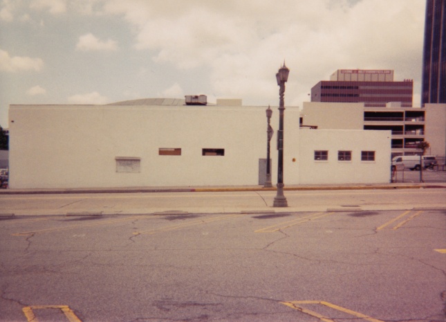 This was taken from the parking lot behind the Dome, facing west.  The site just across the street is where Amoeba now stands.