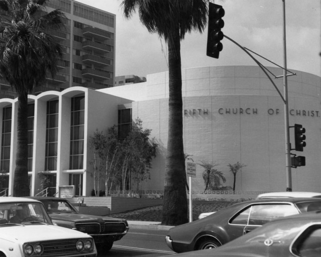 Fifth Church of Christ, Scientist seen from Hollywood Blvd. circa 1977
