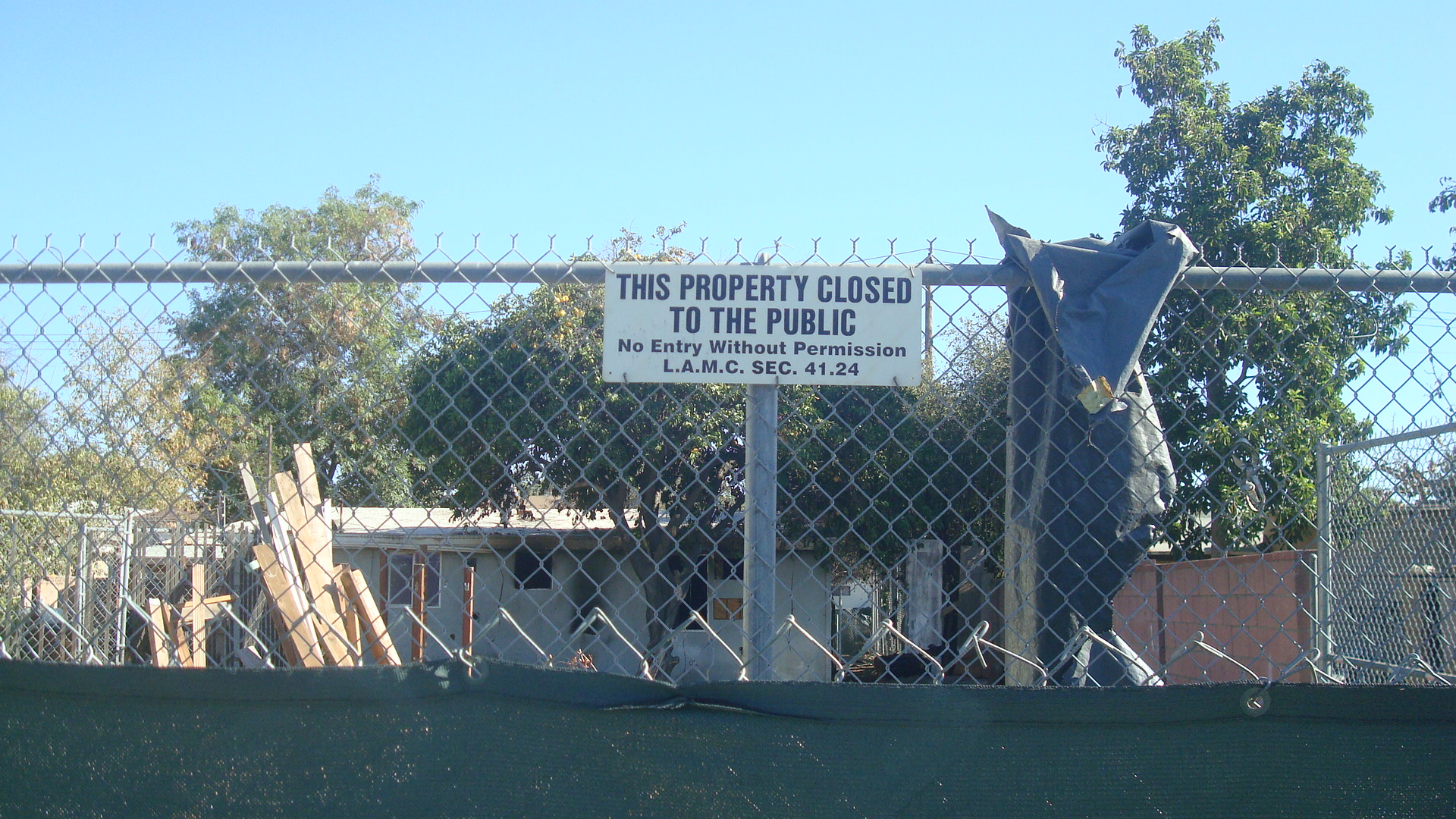 Notice outside of vacant homes on Roscoe Blvd. in Panorama City.